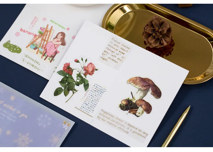 Улыбка как цветок серии золотой прозрачный бумажный конверт с открыткой сообщения Рождество поздравительная открытка письмо хранилище канцелярских товаров