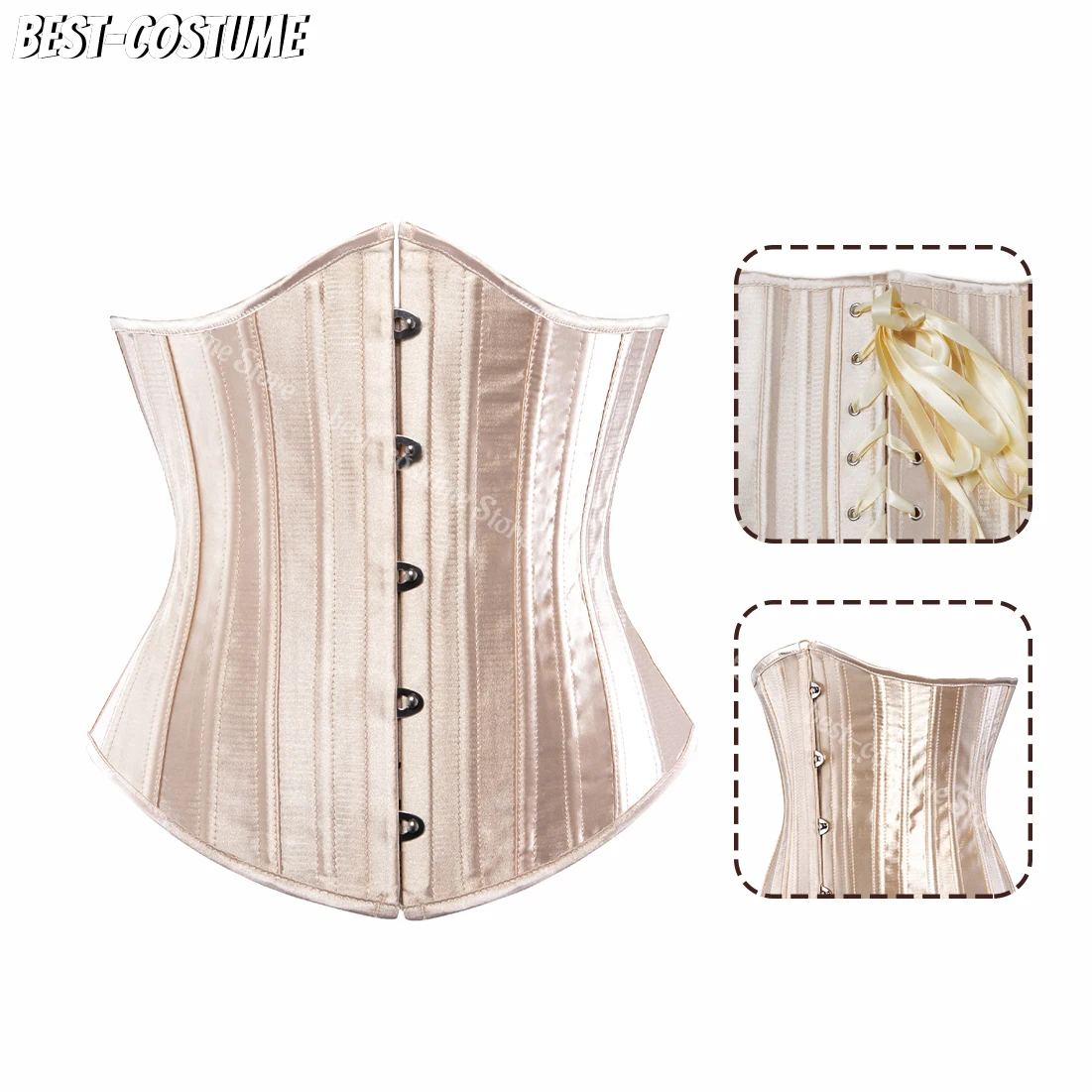 Corset Women Plus Size Steel Boned Underbust Corset Top Sexy Lace Up Gothic Steampunk Corset for Women Waist Trainer Underwear