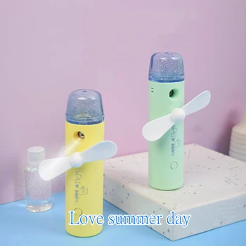 

2 In 1 Water Spray Mist Fan Electric USB Rechargeable Handheld Mini Fan Cooling Air Conditioner Humidifier for Outdoor