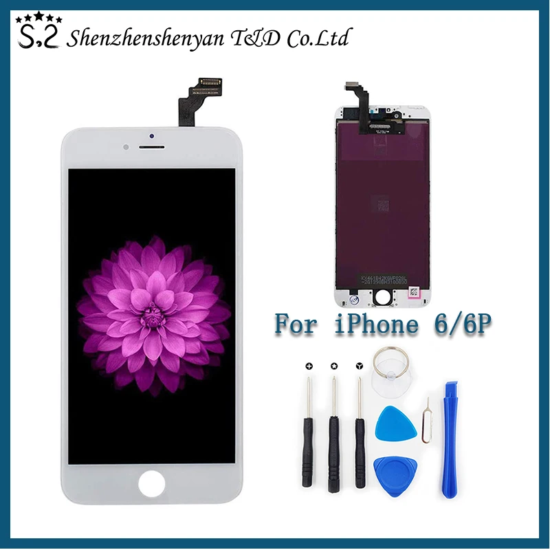 

ЖК-дисплей для iPhone 6/6 Plus, сменный сенсорный экран без битых пикселей, закаленное стекло, инструменты, ТПУ, AAA +++