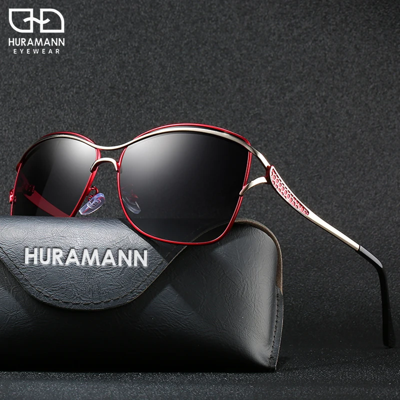 

HURAMANN Fashion Classic Polarized Sunglasses Women Large Frame okulary Driving Eyewear Accessories gafas de sol