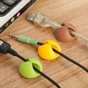 

Cable Organizer Silicone USB Cable Management Clips Desktop Wire Manager Cord Holder For Headphone Earphone Mouse Bobbin Winder