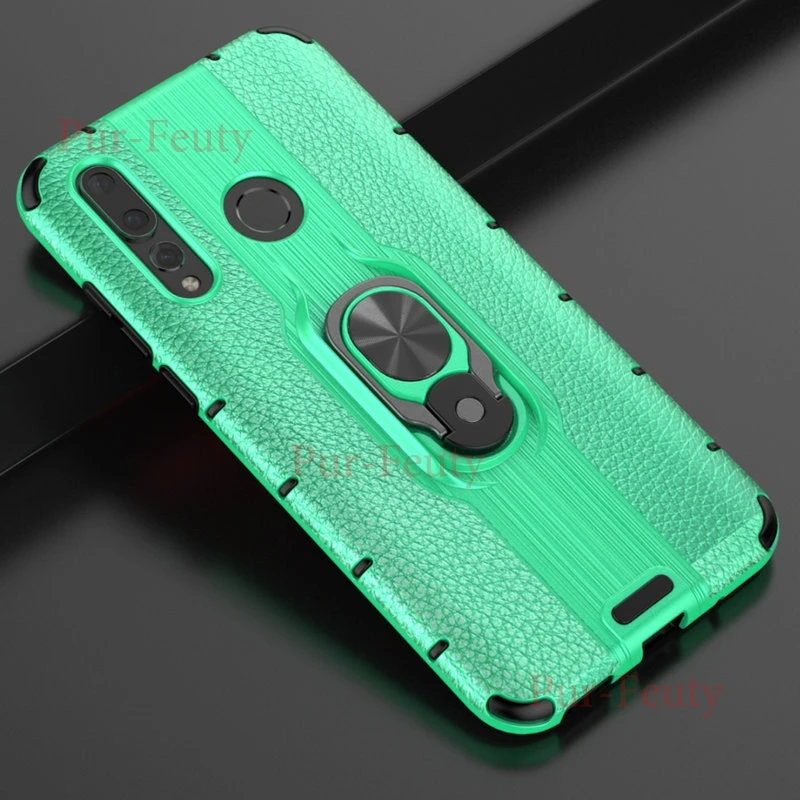 Чехол на huawei Nova 4 VCE-AL00 бампер Броня мягкое противоударное магнитное кольцо Броня задняя крышка для huawei Nova4 VCE LX2 L22 - Цвет: Зеленый