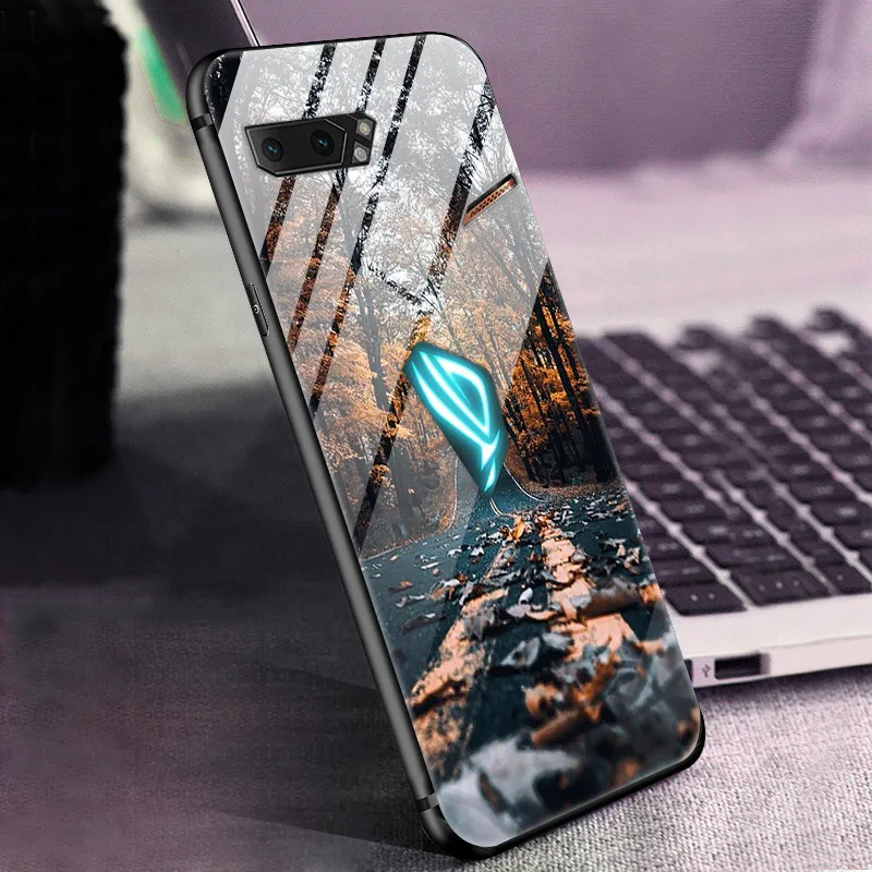 Для Asus ROG Phone II ZS660KL чехол 6,59 ''стеклянная жесткая задняя крышка для ROG Phone 2 ZS660KL чехол для телефона s бампер игровой телефон 2