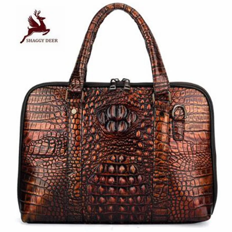 

Genuine genuine alligator pattern formal gentlemen messenger Bag Perfect Quality Business Documents Handbag
