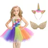 Vestido navideño de unicornio con lentejuelas para niña, baile de Ballet, vestido de princesa, cumpleaños, tutú, regalo de fiesta, disfraz de Halloween, alas ► Foto 3/6