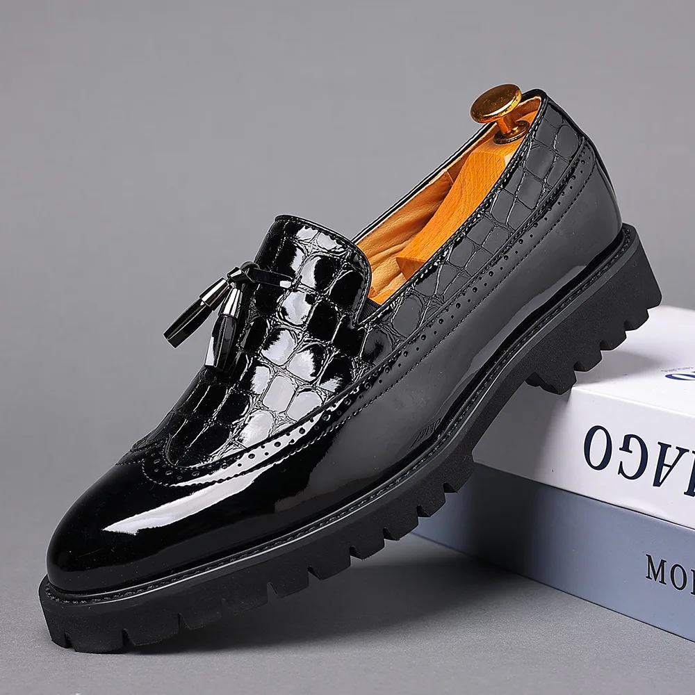 Scarpe Eleganti Da Uomo In Pelle Design Scarpe Di Marca Nappa Classica Brogue Mans Calzature Scarpe Formali Scarpe Bullock Misura Grande 38-48