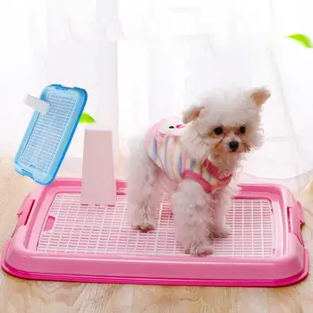 

Pet Dog Mesh Dog Toilet Pee Pad Double Layer Resin Pee Toilet Training Fence Tray with Column for Indoor Chihuahua Puppy Dogs