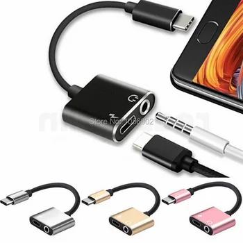 

2 in 1 Type C to 3.5mm Charger Audio Adapter Headphone Jack Cable Adapter for samsung s8 s9