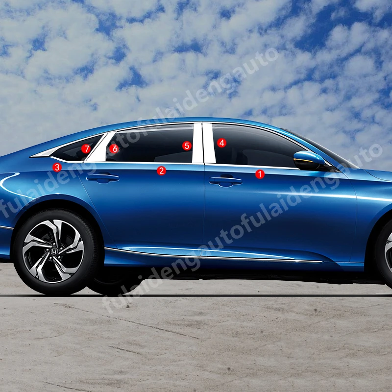 14 шт. для Honda Accord- хромированная дверная оконная стойка из нержавеющей стали Накладка на подоконник отделка Аксессуары для стайлинга автомобилей