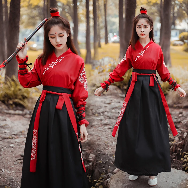 Ceny Dynastii Tang starożytnej kostiumy Hanfu sukienka chiński folk ubrania do tańca klasyczne szermierz odzież tradycyjny bajki Cosplay