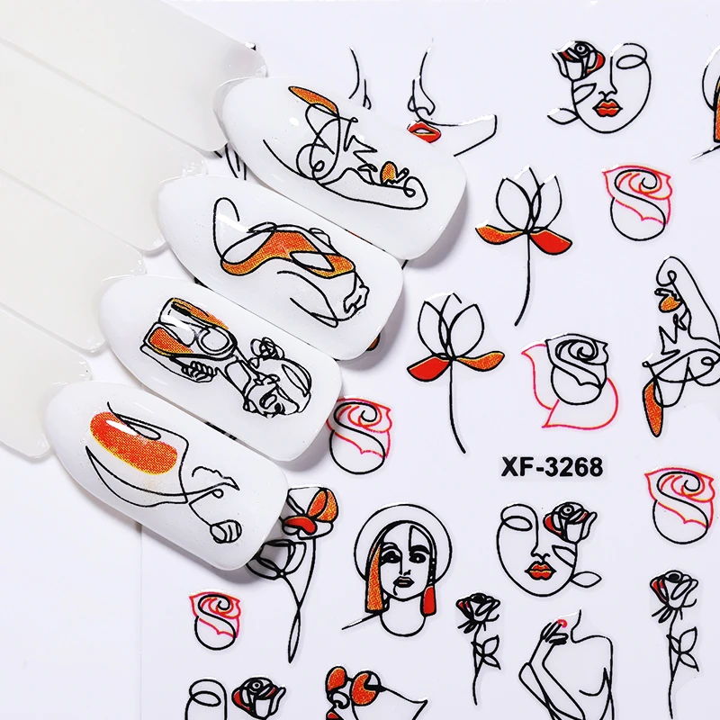 

1 Sheet Mix Patterns Leaf 3D Nail Sticker Nail Art Flower Leaf Transfer Stickers Paper Nail Decorations DIY Designs Accessories