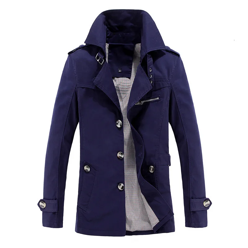 Autumn Men's Leisure Time Windbreaker Man Long Fund Long Sleeve Windbreaker Loose Coat Men's Wear Overcoat 1366