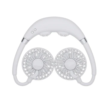 

Portable Fan Massage Fan Hanging Neck Fan with RGB Light and 3 Adjustable Wind Speed ​​for Sport Office Travel