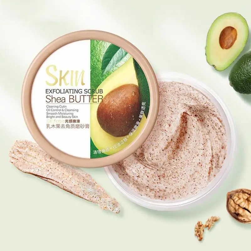 Exfoliating-Scrub Shea-Butter Whitening Acne-Treatment Deep-Cleansing LAIKOU Avocado