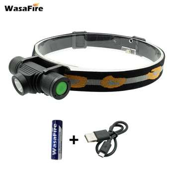 

Wasafire XM-L2 LED Headlight Mini Head Lamp Waterproof Rechargeable Camping Headlamp with 18650 Battery for Hunting Cycling