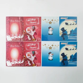 

4PCS/Set DIY Diamond Painting Greeting Cards Special Santa Claus Greeting Postcards Diamond Mosaic Handmade Christmas Gift