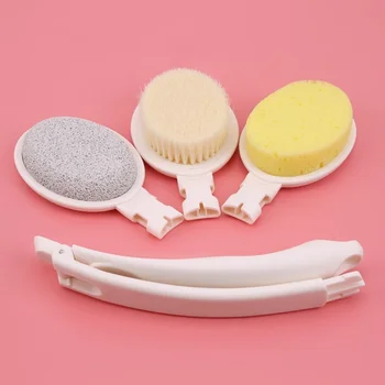 

Bath Brush Three In One Mud Brush Long Handle Scrubber Skin Bathroom Accessories Tools Retractable Folding Detachable Soft Hair