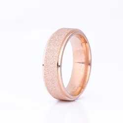 Frosted Exquisite Rose Gold & Silver Couple Ring - Elegant Wedding & Engagement Jewelry - 8 (6mm Rose gold)
