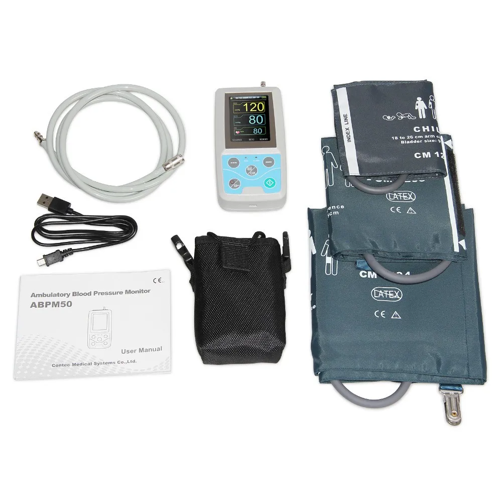 US $111.56 ABPM50 24 hours Ambulatory Blood Pressure Monitor Holter ABPM Holter with softwaredownload online contec