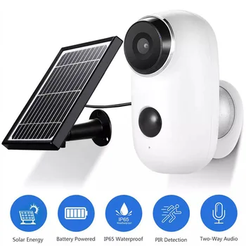 

WiFi IP Security Camera 1080p Rechargeable Outdoor Battery Powered Solar Panel Camera Wireless Outdoor wifi camer two way power