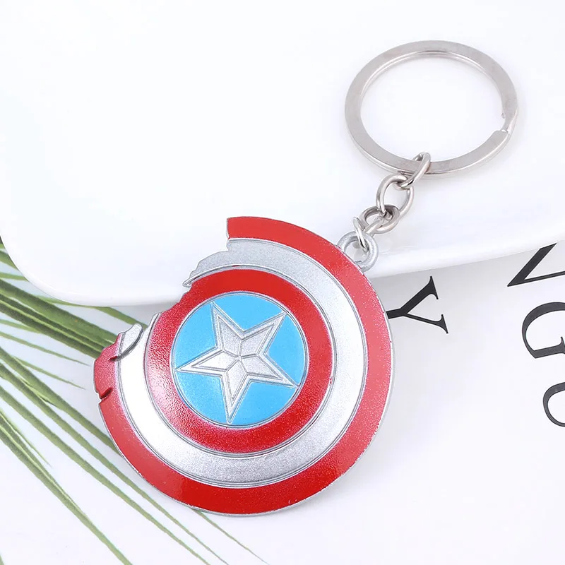 Капитан Америка поврежденный брелок со щитом мстители супергерой Steve Rogers оружие металлический брелок для мужчин и женщин Аксессуары для машины, сумки