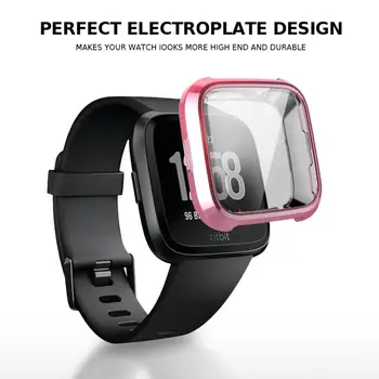 

1pc Ultra-thin Plating TPU Cover Cases For Fitbit Versa Full Screen Protector Siliconen Case Voor For Fitbit Versa Smartwatch