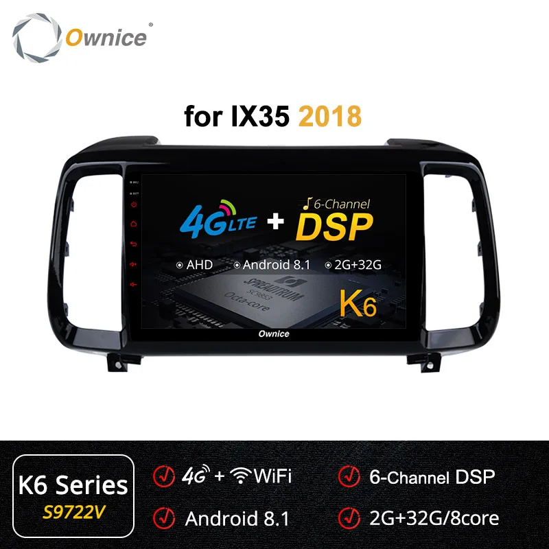S9722 K6 Ownice K3 K5 K6 " 4G LTE DSP Android 9,0 Восьмиядерный автомобильный Радио gps Navi для hyundai IX35 автомобильный dvd аудио 360 панорама оптический - Цвет: S9722 K6