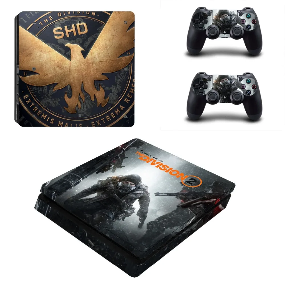 Красный The Division 2 PS4 Slim sticker s Play station 4 наклейки для кожи наклейки для playstation 4 PS4 Slim консоли и контроллера кожи винил - Цвет: Красный