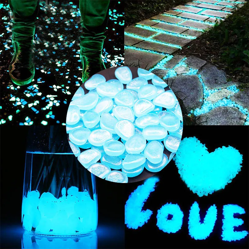 Guijarros de jardín que brillan en la oscuridad piedras brillantes para pasarela, camino de jardín, Patio, Patio, decoración de jardines, piedras luminosas, 25/50 Uds.