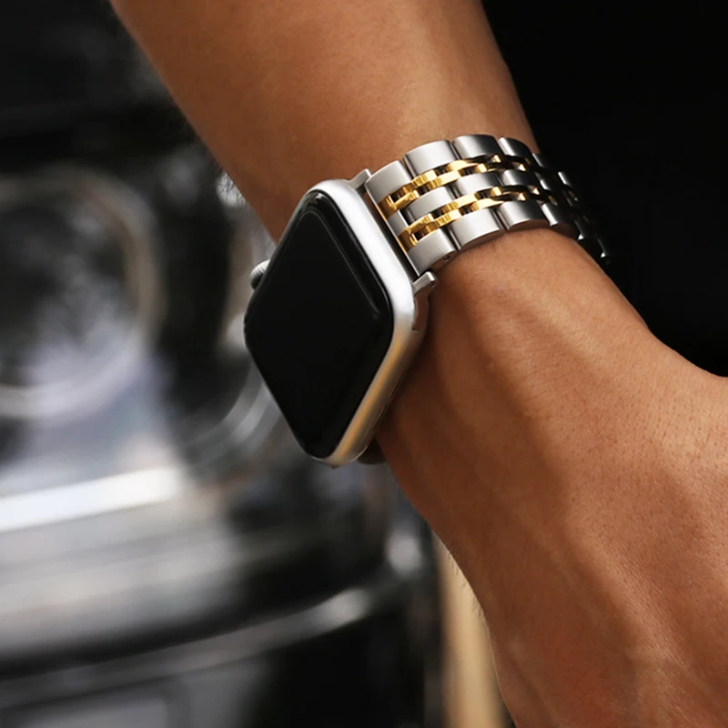 Apple Watch Strap Metal Connected Watch 44mm 40mm 45mm 41mm 42mm 38mm Solo Loop Luxury Belt