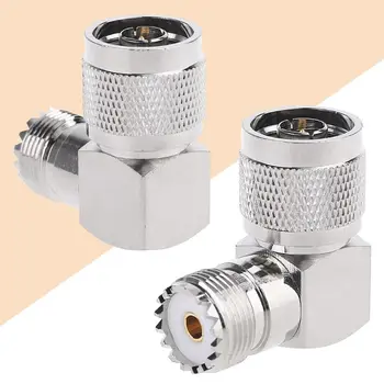 

Stainless Steel RF Coaxial Coax Adapter N Male to M Female Right Angle Metal Converter for Wireless LAN Devices Antennas