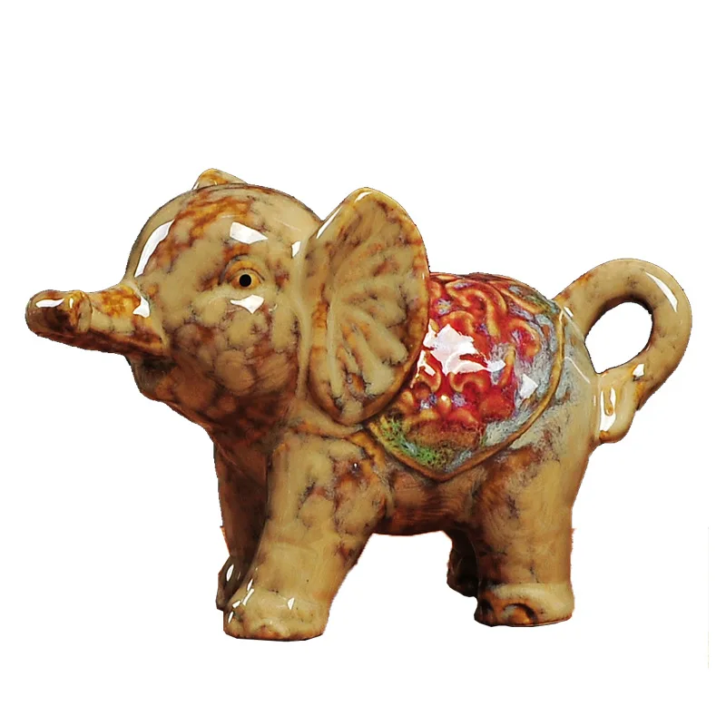 Lucky Elephant Керамические ремесла Креативные украшения для дома животных украшение для гостиной украшение для винного шкафа комплект из 3 предметов