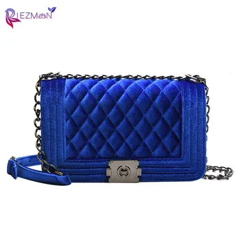 

Luxury Brand Fashion Handbag Rhombic Velvet Design Women Bags Pochette Sac Femme Women Shoulder Bags Chain Ladies Crossbody Bags