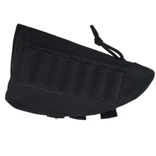 Tactical Rifle Shotgun Shells Butt Stock Pouch Cheek Rest Riser Pad Bullet Bag with Ammo Holder Magazine Molle Pouch