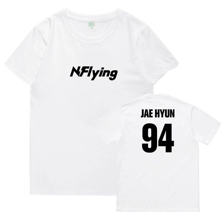 Kpop nflying альбом yaho все названия членов печать футболка с круглым вырезом унисекс летняя футболка с короткими рукавами