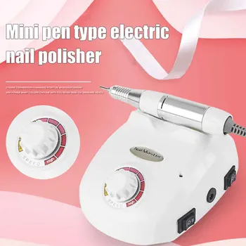 

Pedal Nail Polisher Manicure Set Pen Shape Mini Portable ABS Salon Home EU Plug 25000rmp Grinding DIY 6 Heads Professional Safe