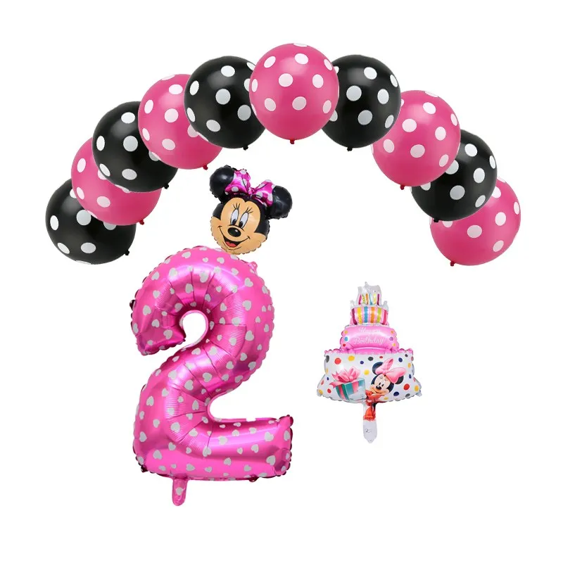 13PCS 13 шт. Микки Минни Маус 30 дюймов номер фольги Воздушные шары торт Baby Shower 1 2 3 4 5 6 ST День Рождения Декор детские игрушки Globos - Цвет: 13PCS