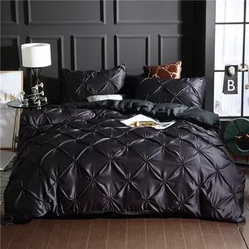 

Luxury Silk Bedding Set Queen Comforter Bedding Set King Duvet Cover Set Black