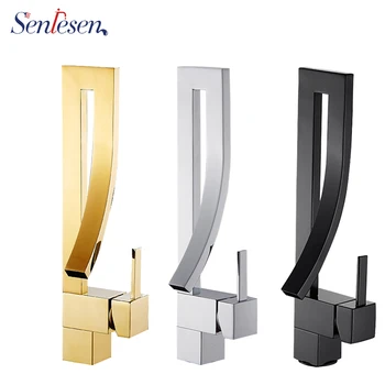 

Senlesen Basin Faucet Single Handle Brass Hot Cold Mixer Water Tap Wholesale and Retail Ceramic Control Bathroom Faucets