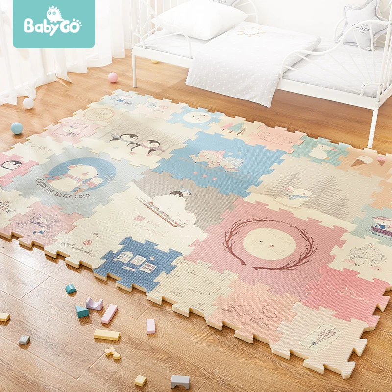 Детский игровой коврик пазл BabyGo водонепроницаемая пена утолщенный для ползания