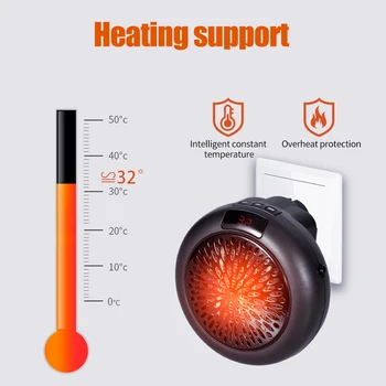 

400w Mini Portable Electric Heater Desktop Heating Warm Air Fan Home Office Wall Handy Air Heater Bathroom Radiator Warmer Fan