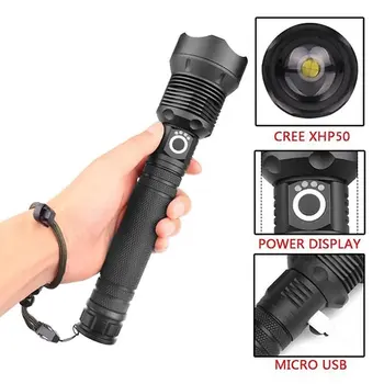 

XHP50 USB Charging Power Display Aluminum Alloy Power Telescopic Zoom Outdoor Flashlight High-end Adventure Flashlight