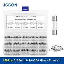 

150Pcs Glass Tube Fuse Assorted Kit Quick Blow Fast-Blow Glass Fuses 5x20mm 0.1A~20A 15Values x 10Pcs 250V Assorted Kit