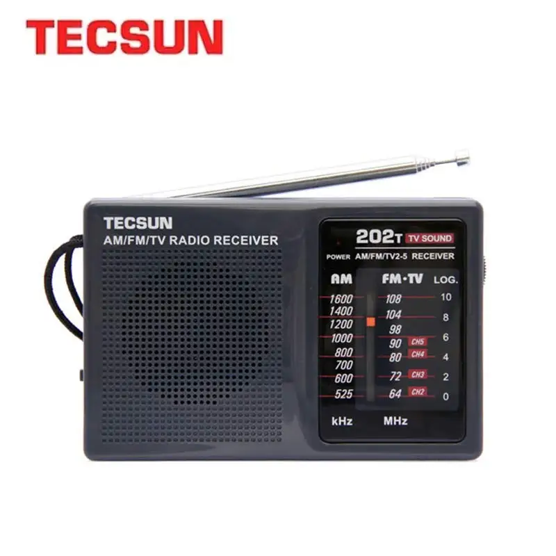 TECSUN R 202T AM/FM/TV карманный радиоприемник встроенный динамик интернет портативное