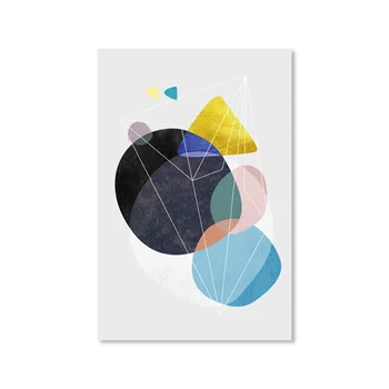 

Color Circle Smudge Landscape Wall Art Canvas Print Painting Nordic Style Modular Living Room Bedroom Without Block Diagram