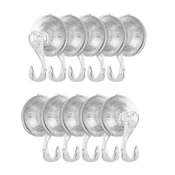 

Top-10 Pack Suction Cup Hooks, Reusable Utility Hooks, Waterproof and Oilproof, Bathroom Kitchen Heavy Hooks