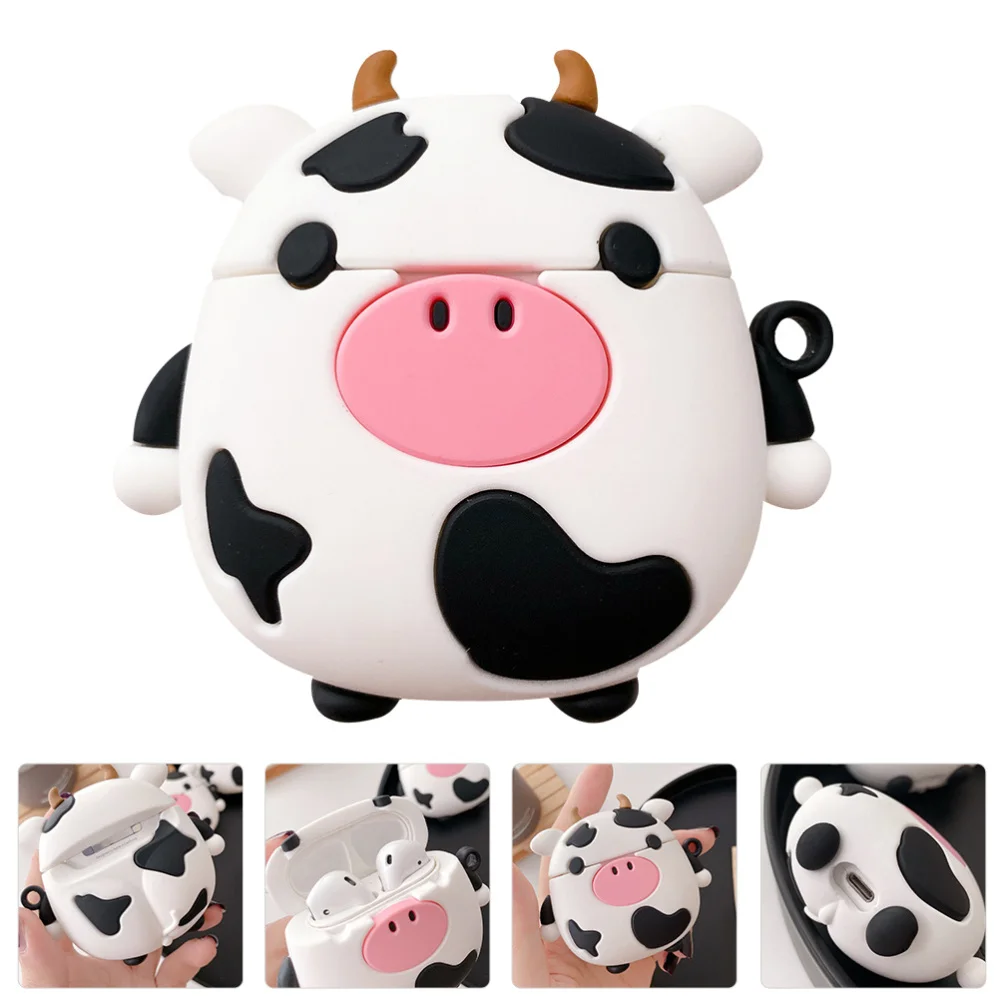

1Pc Cow Earbuds Case Silicone Box Earpieces Protector Compatile with AirPods 1/2