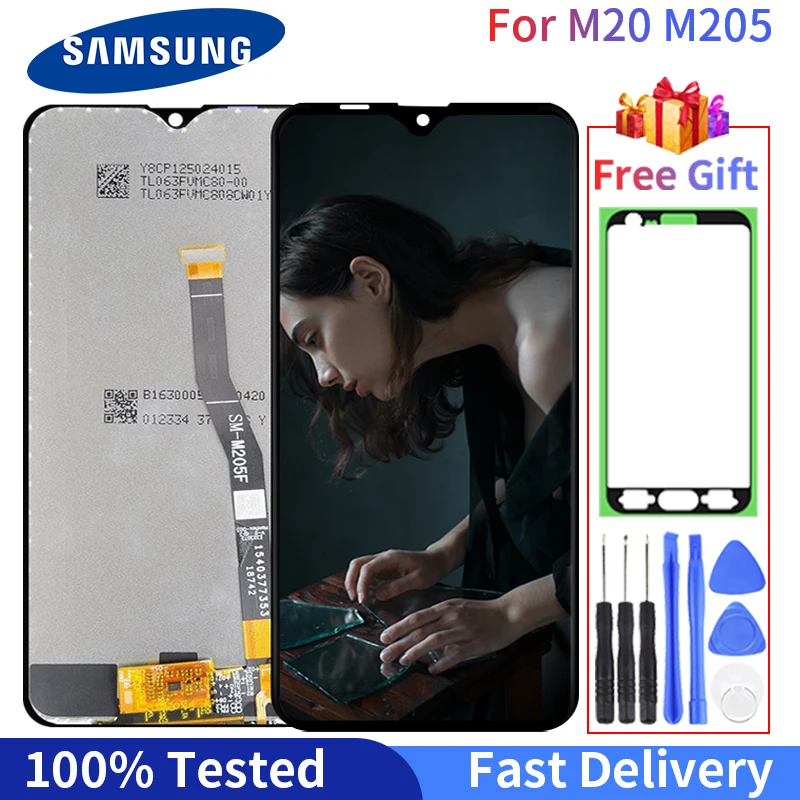 100% Оригинальный ЖК дисплей для Samsung Galaxy M20 2019 SM M205 M205F сенсорный экран дигитайзер в