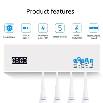 

UV Toothbrush Sanitizer Sterilizer 4 Wall Mounted Family Toothbrush Holder 875C